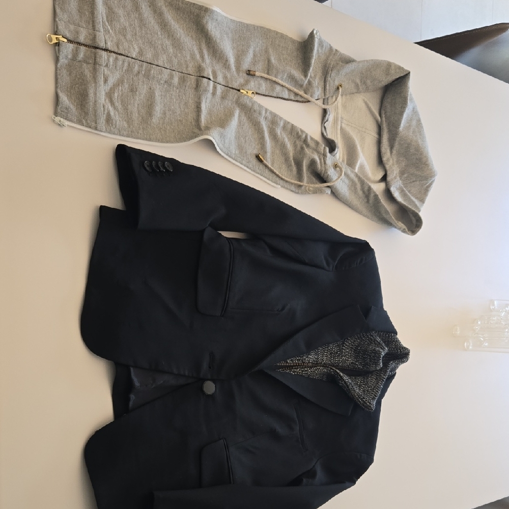 Veronica Beard Black and Gray Knit Blazer